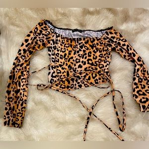 PLT Leopard Crop Top